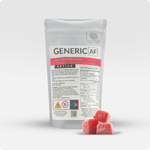 Photograph of product: GENERIC AF | GUMMIES | GENERIC STRAWBERRY | 20PK 100MG