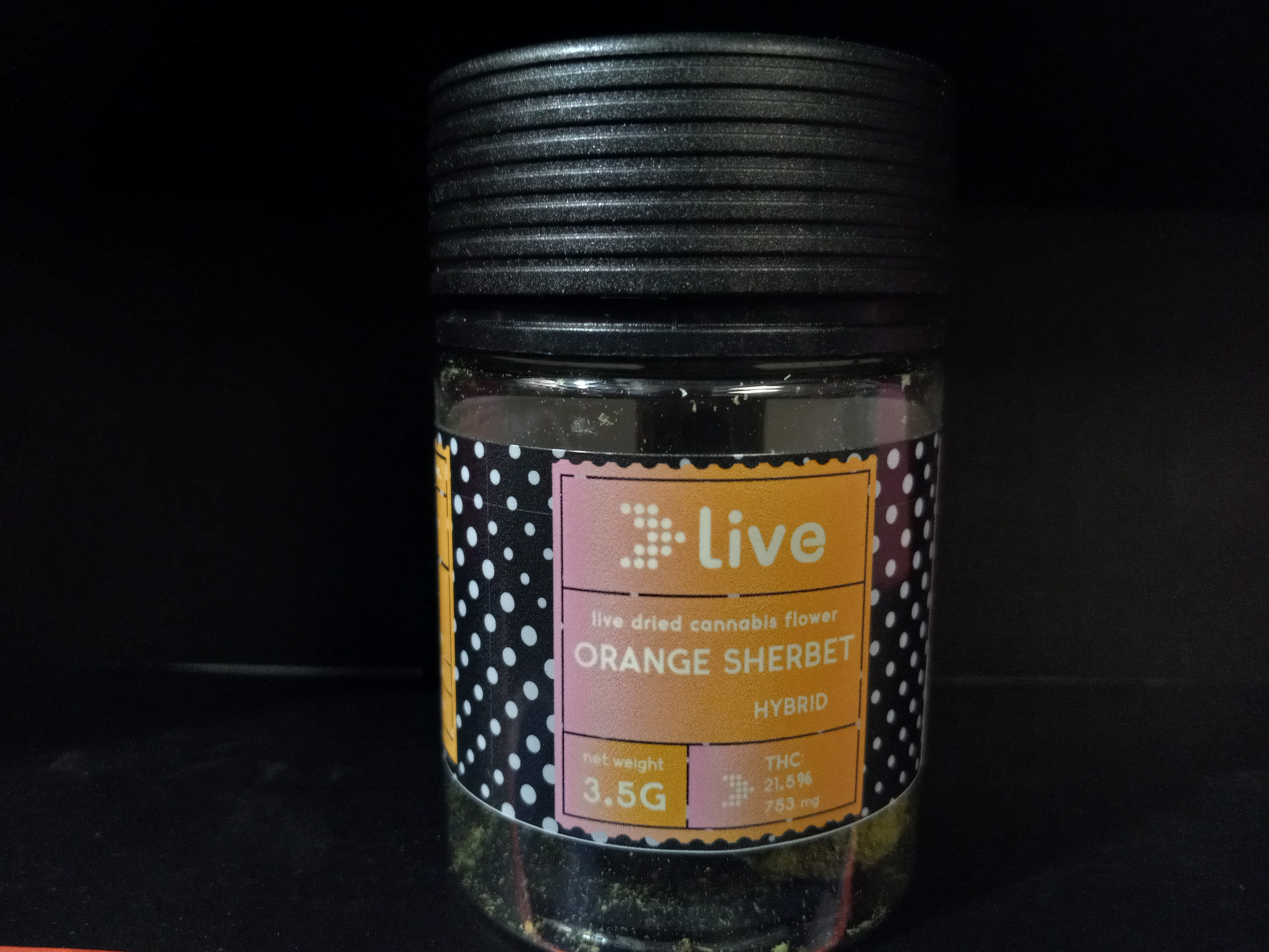 Photograph of product: Live: Orange Sherbet - 3.5g