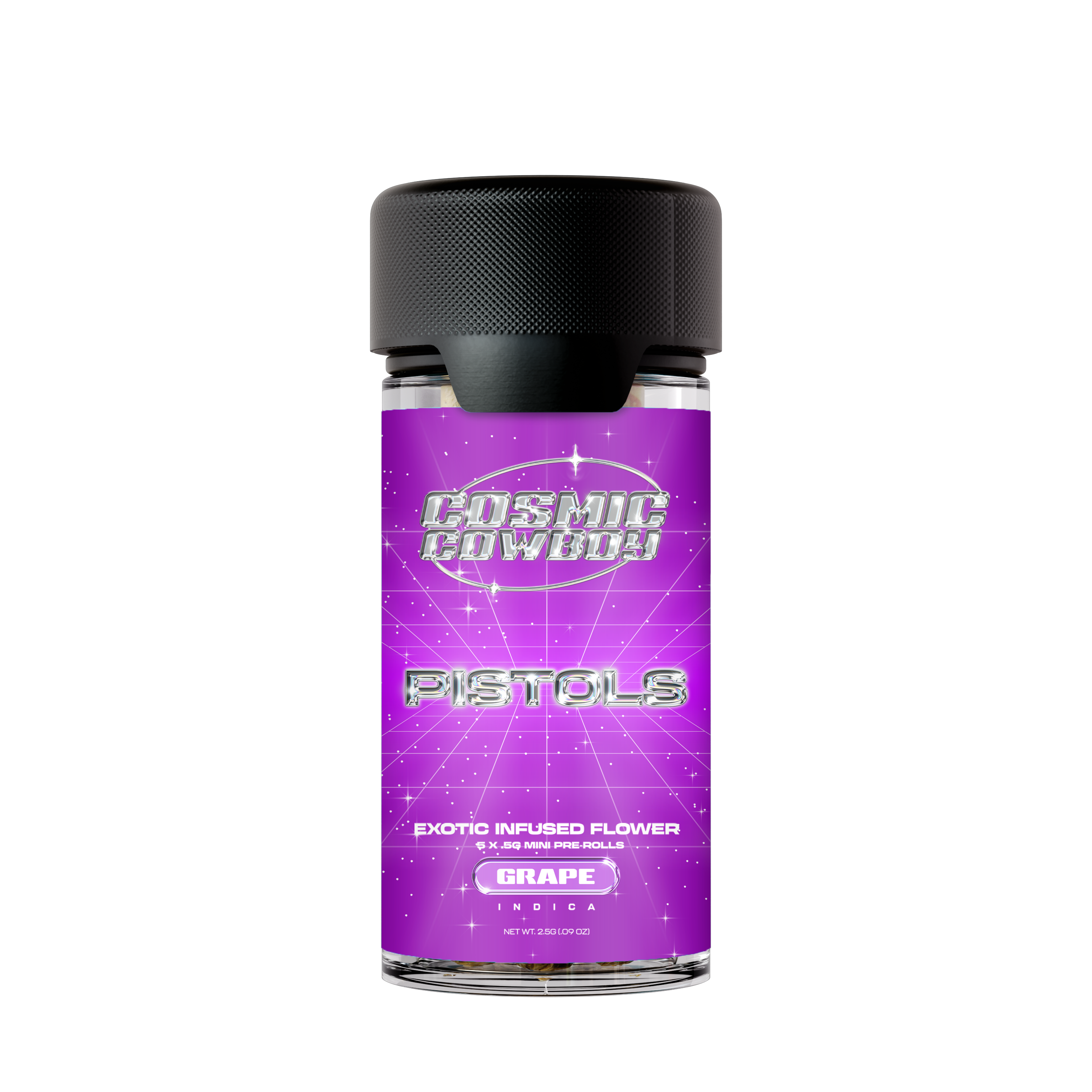 Photograph of product: Cosmic Cowboys Grape Infused Pistols 5-Pack | 5 x 0.5g