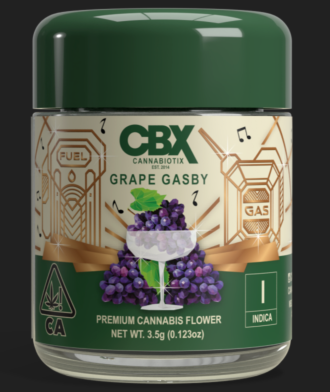 Photograph of product: CBX 3.5G FLOWER - GRAPE GASBY