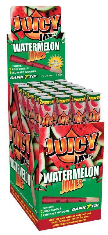 Photograph of product: Juicy Jay's - Pre-Rolled Cones w/ Wood Tip | 2pk | Watermelon