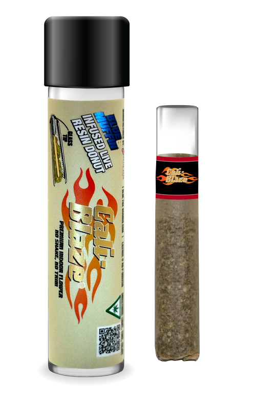 Photograph of product: Blue Muffin Donut | Infused Live Resin Pre Roll | 1.2g (H)