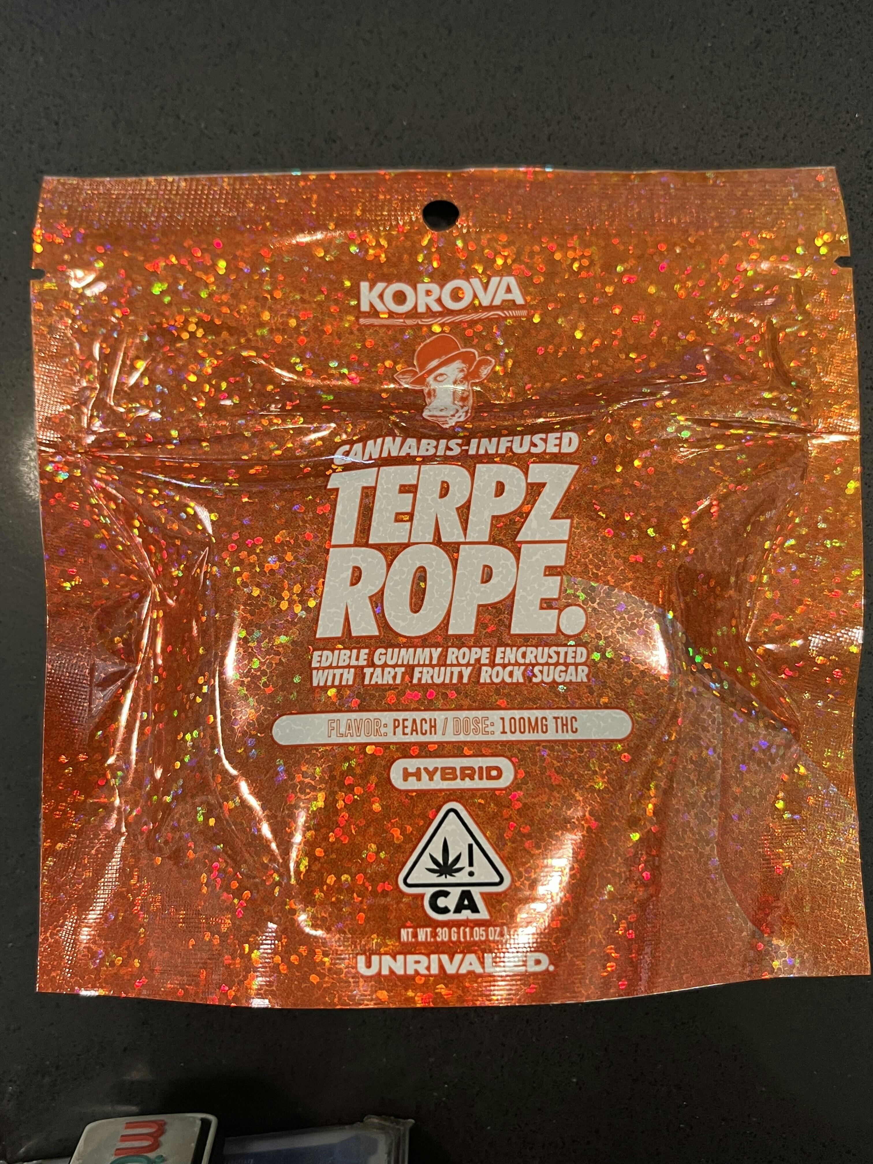 Photograph of Product: Korova - Peach 100mg Terpz Rope