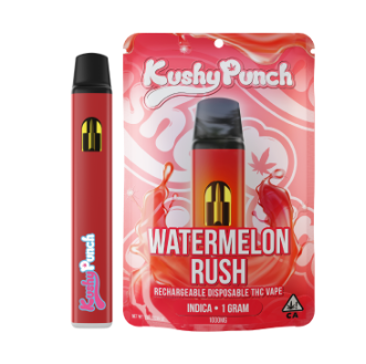 Photograph of product: Kushy Punch Watermelon Rush Oui'd AIO 1g