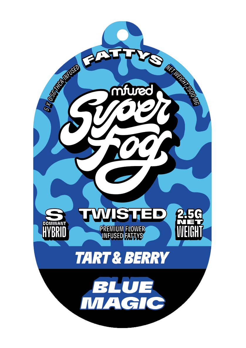 Photograph of product: Super Fog Twisted Blue Magic Infused Fattys .5g [5pk]