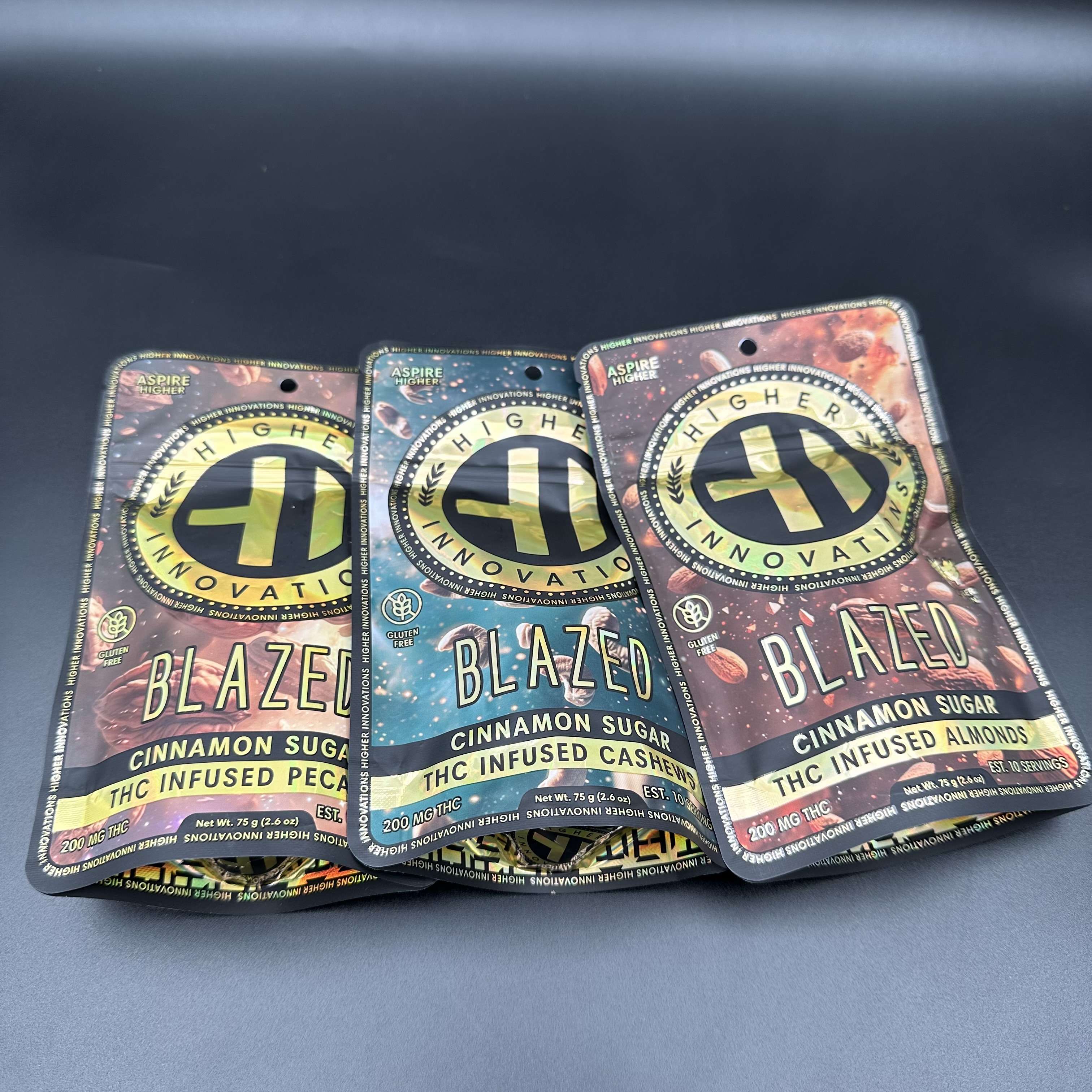 Photograph of product: 200mg Higher Innovations Blazed Nuts - Almonds