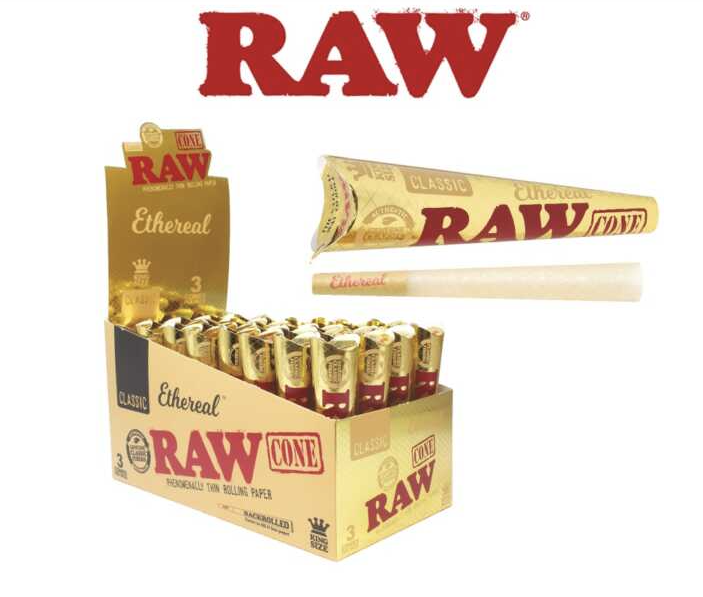 Photograph of product: Rolling Papers | Ethereal Raw King Size Cones | 3pk