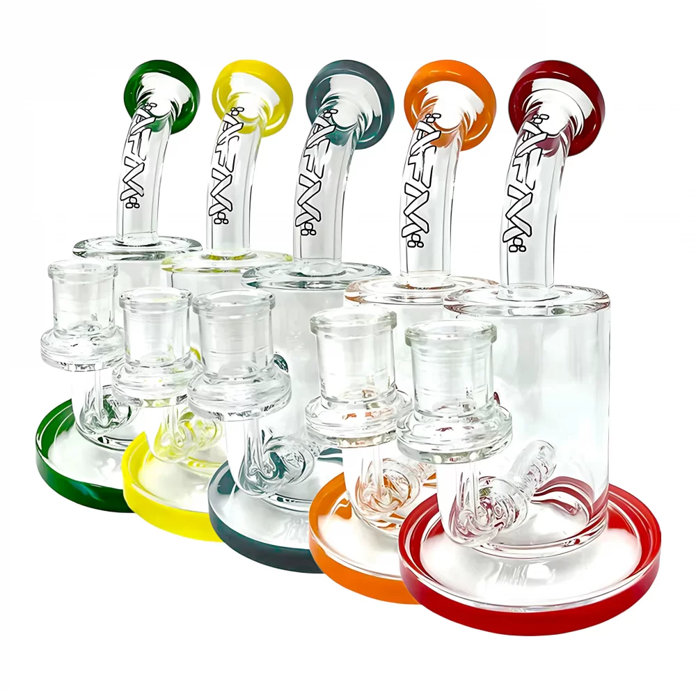 Photograph of product: 7.5" AFM Clear Glass Inline Perc Dab Rig - Assorted Colors