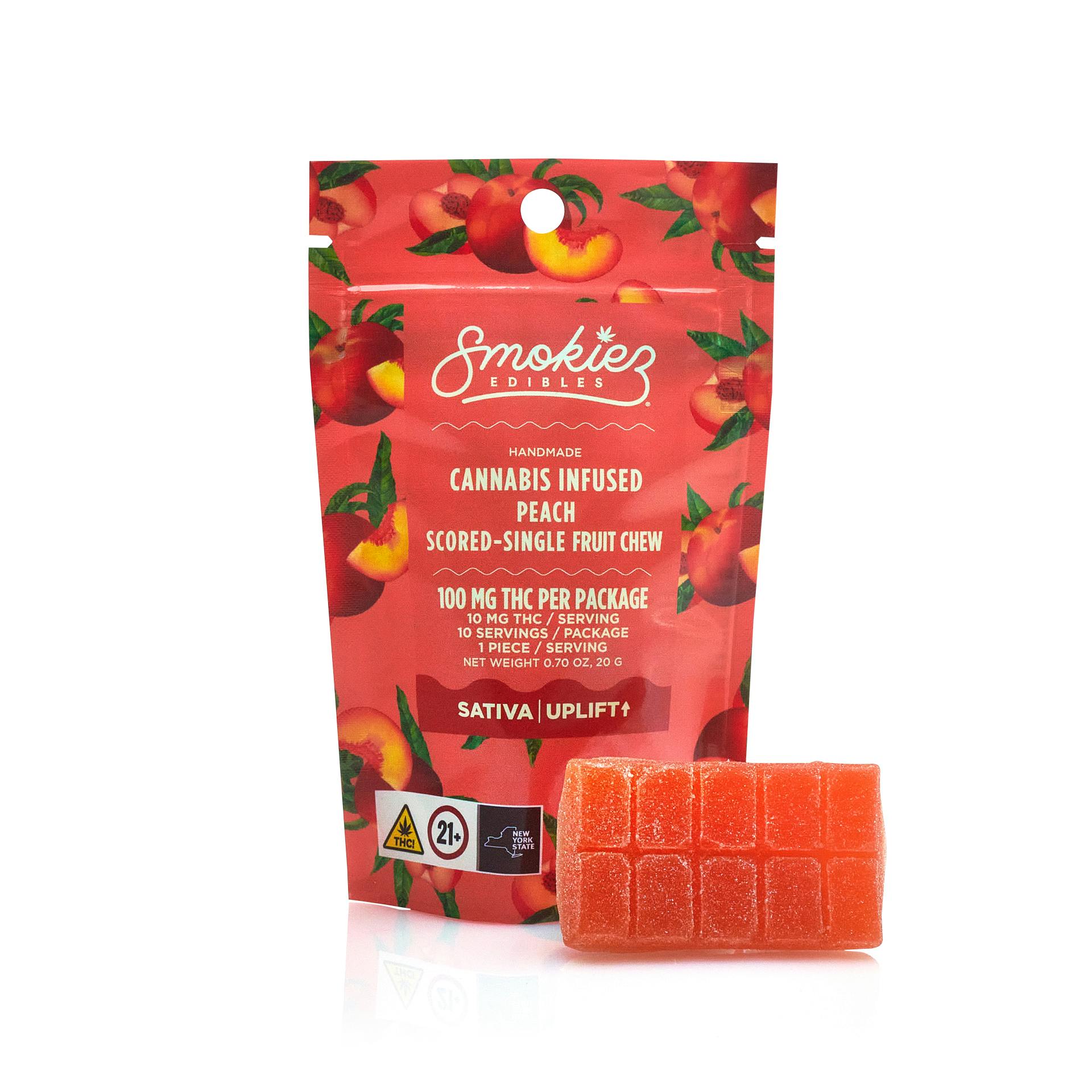 Photograph of product: Smokiez Peach - Single Piece - Gummies - 100mg