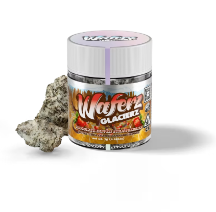 Photograph of product: Chocolate Dipped Strawberries Thca Coated Flower 7 G - 7g