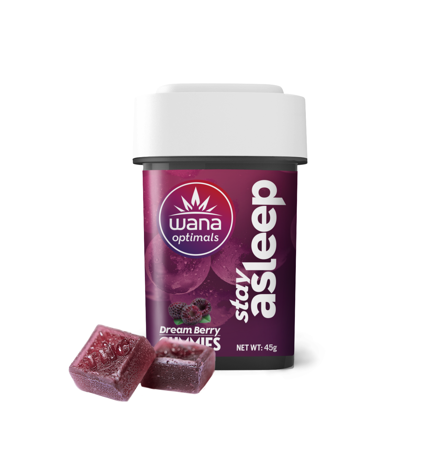 Photograph of product: Dream Berry Stay Asleep Gummies | 4:1:1:2 CBD:CBN:CBG:THC | 100mg