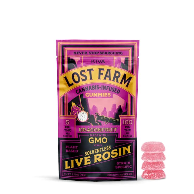 Photograph of product: Dragonfruit x GMO | 100mg Live Rosin Gummies