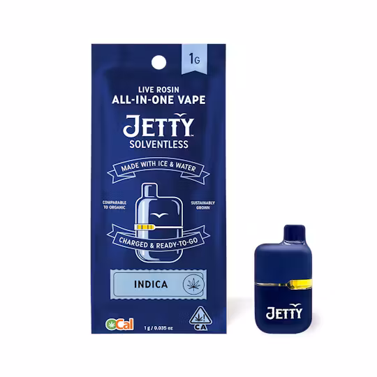Photograph of product: Jetty 1g Mini Tank Vape AIO OCal Solventless Banana N Limez (I)