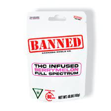 Photograph of product: Banned | Berry Melon | 200mg Gummies (4x50mg)