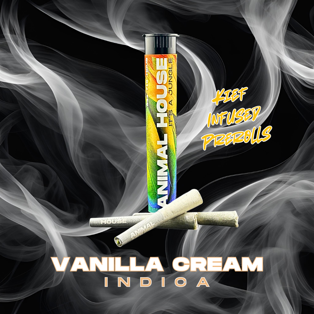 Photograph of product: Vanilla Cream | Kief Infused Pre-roll 3pk x 0.5g