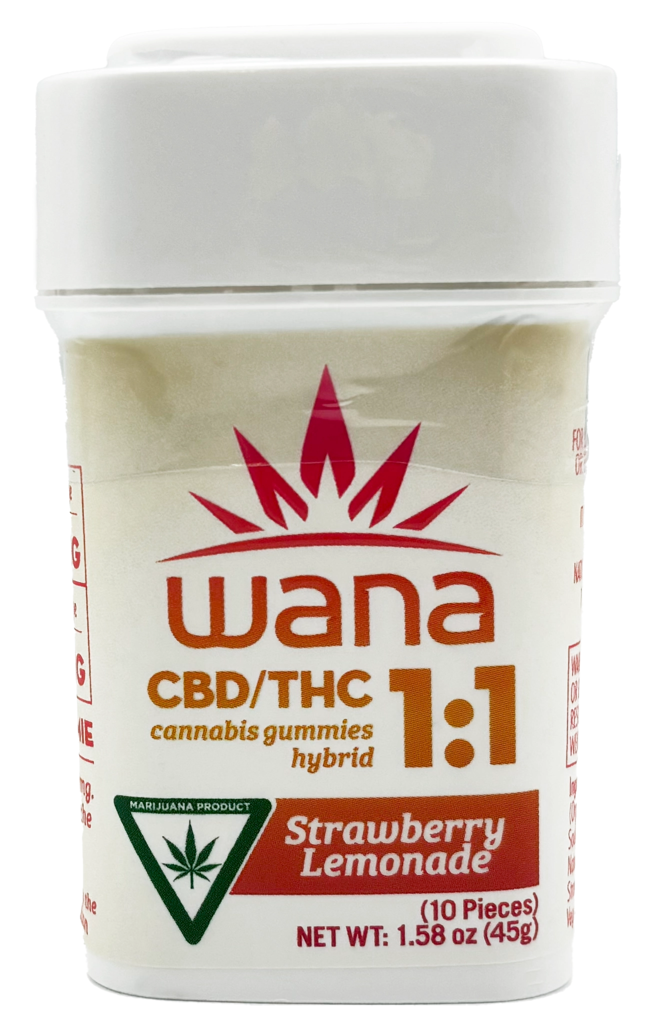 Photograph of product: Wana | Strawberry Lemonade | Gummy Edible | 100mg THC/100mg CBD