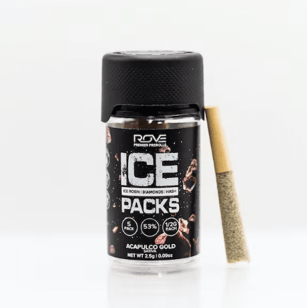 Photograph of product: Ice Packs Rosin, Diamond, au chocolat Infused - 5pk - Acapulco Gold - 