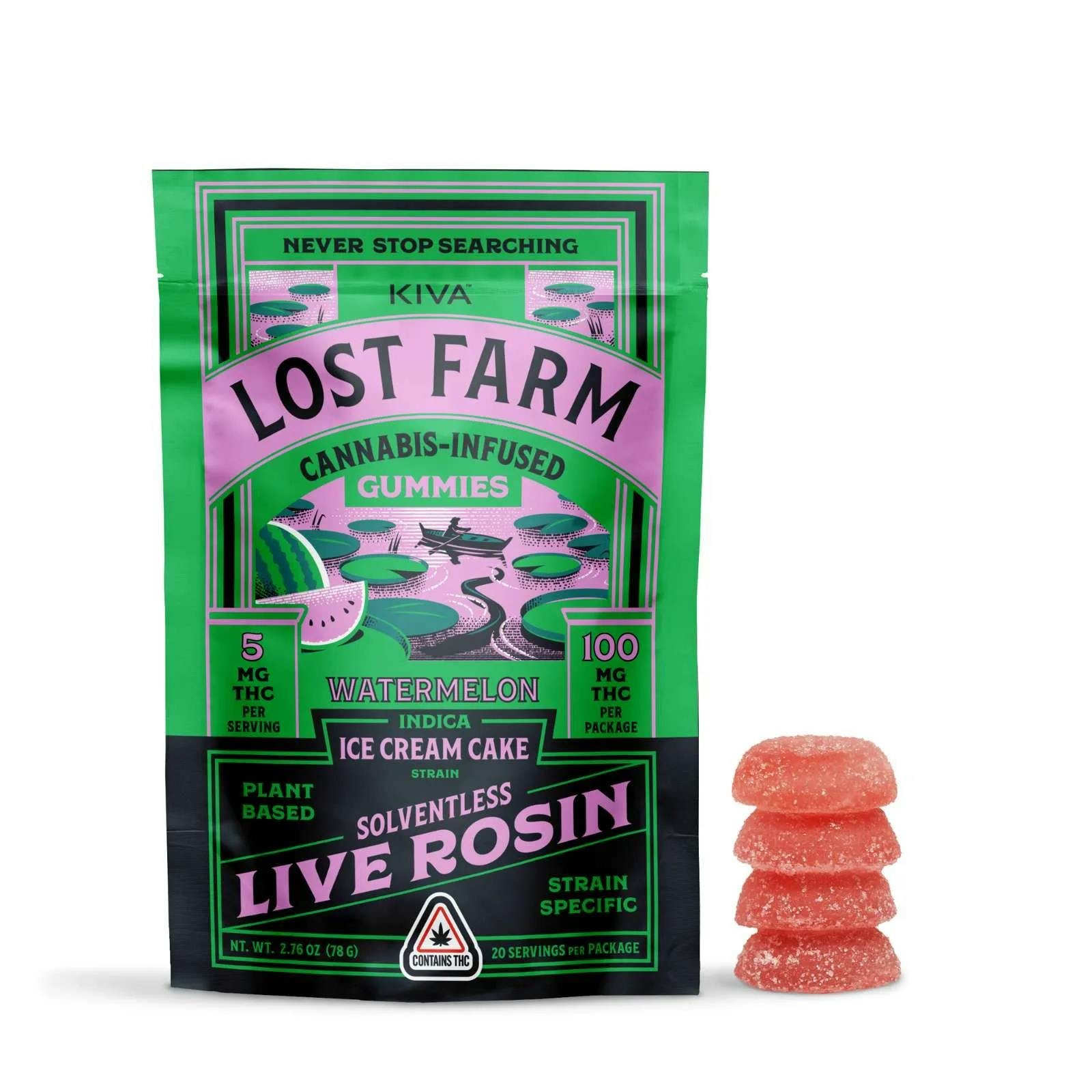 Photograph of product: Ice Cream Cake x Watermelon Live Rosin Gummies - 20 Pack