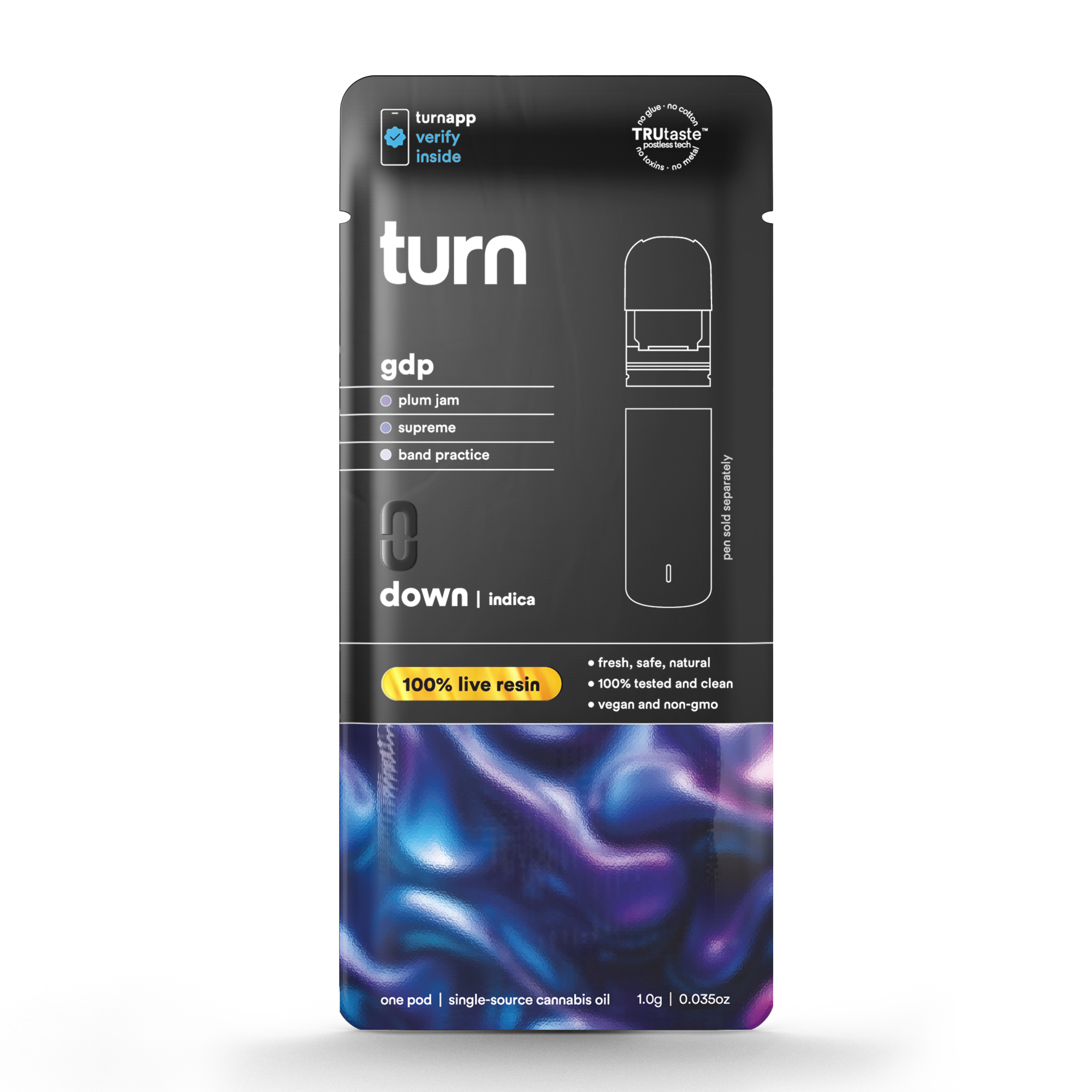 Photograph of product: TURN | GDP | LIVE RESIN | Oui'd | 1G POD