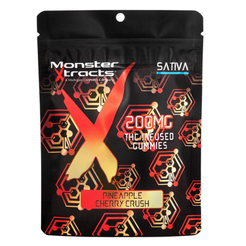 Photograph of product: Monster Xtracts Pineapple Cherry Crush Oui'd Gummies 200mg TH-oui