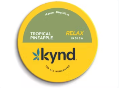 Photograph of product: Relax Tropical Pineapple Gummies 100mg (10-Pack | 10mg Each)