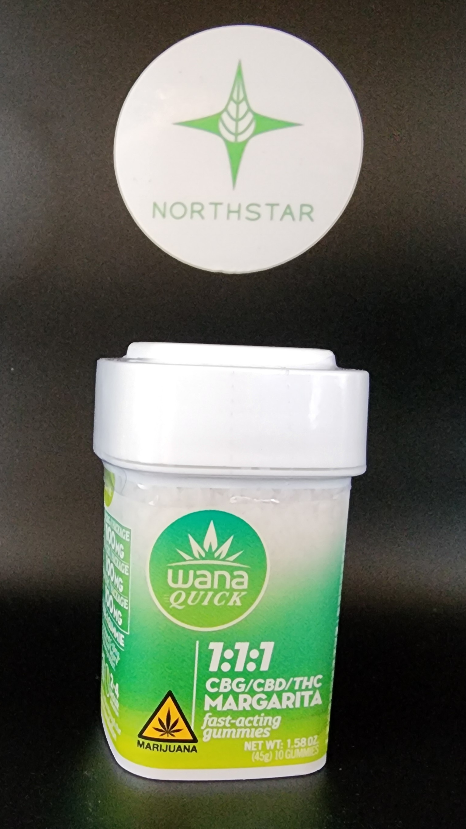 Photograph of product: Margarita 1:1:1 CBD/CBG Quick Gummies - Wana