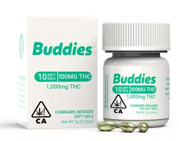 Photograph of product: Buddies 100mg TH-oui Softgels 10Pk