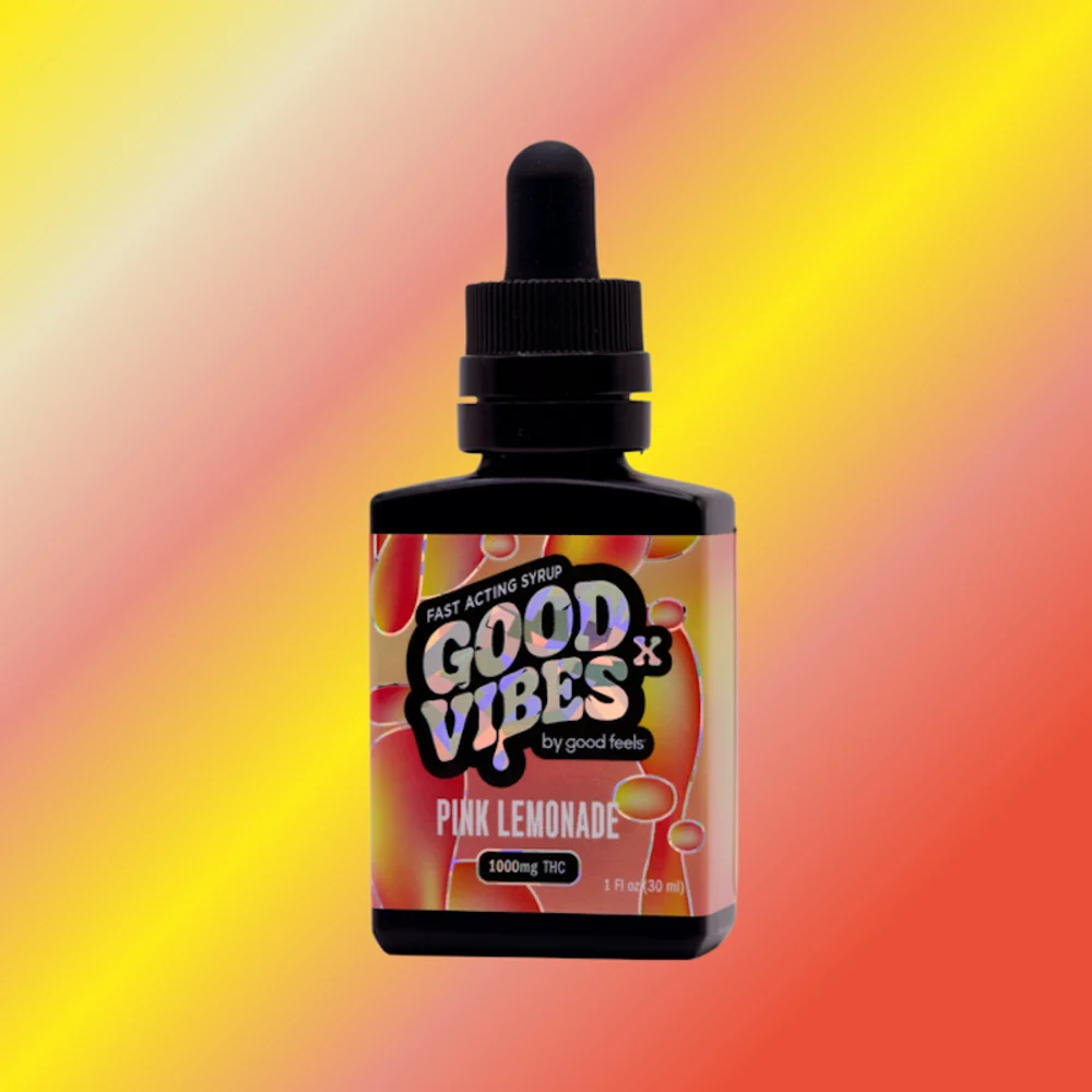 Photograph of product: Good Vibes X | Pink Lemonade Beverage Enhancer | 1000mg