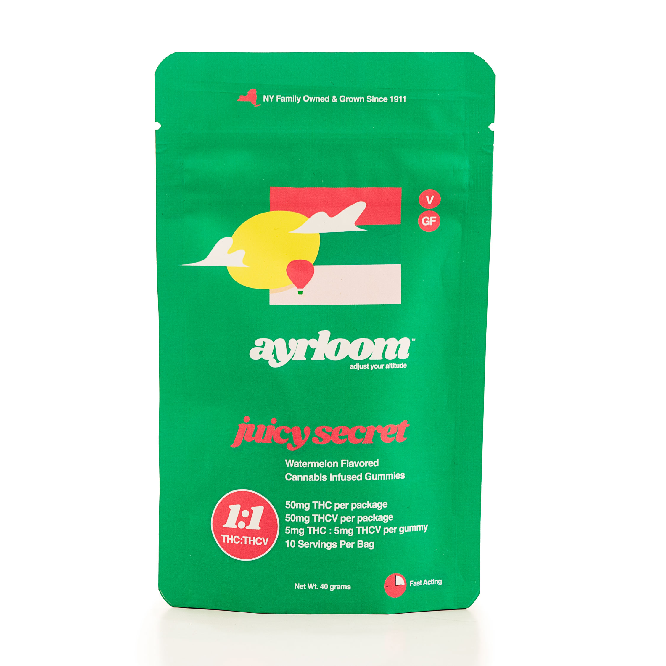 Photograph of product: Ayrloom Oui'd Infused Gummies 10pk (10mg TH-oui / 5mg TH-ouiV) - Juicy Secret