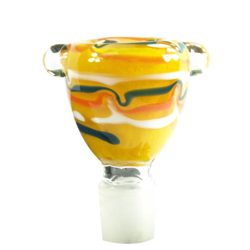Photograph of product: High Mountain Imports - Swirling Paint Glass Slide Bowl - Assorted Colors