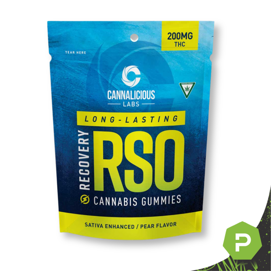 Photograph of product: Cannalicious | 200mg RSO Recovery Gummies | Pear
