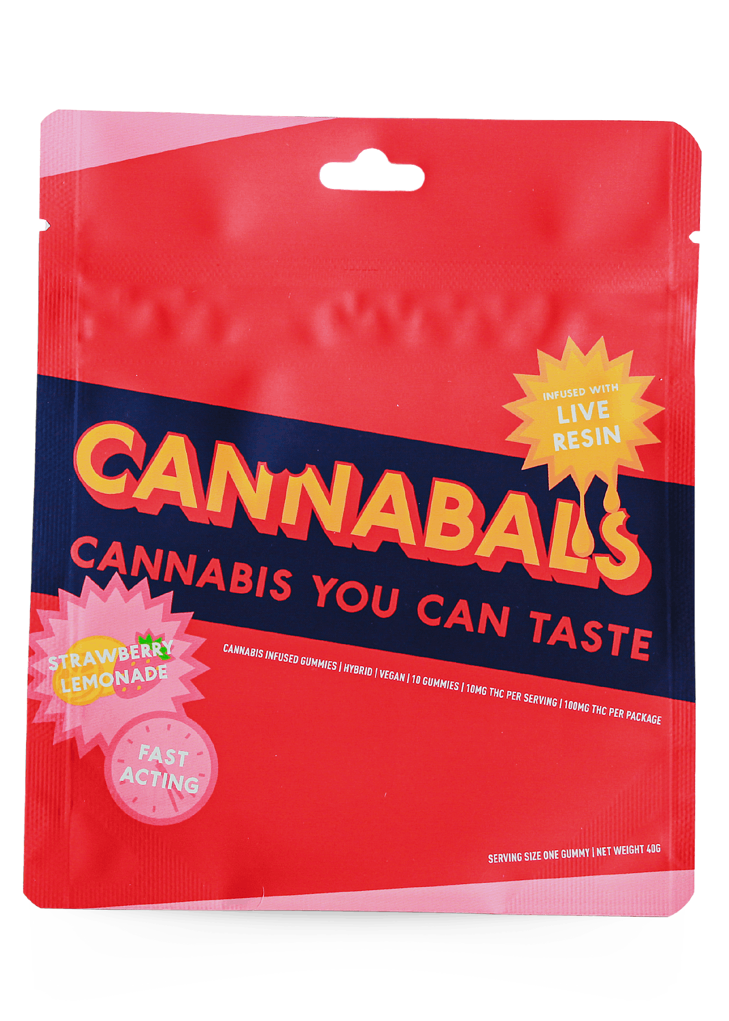 Photograph of product: Cannabals - Strawberry Lemonade Live Resin 10pk Gummies - 100mg