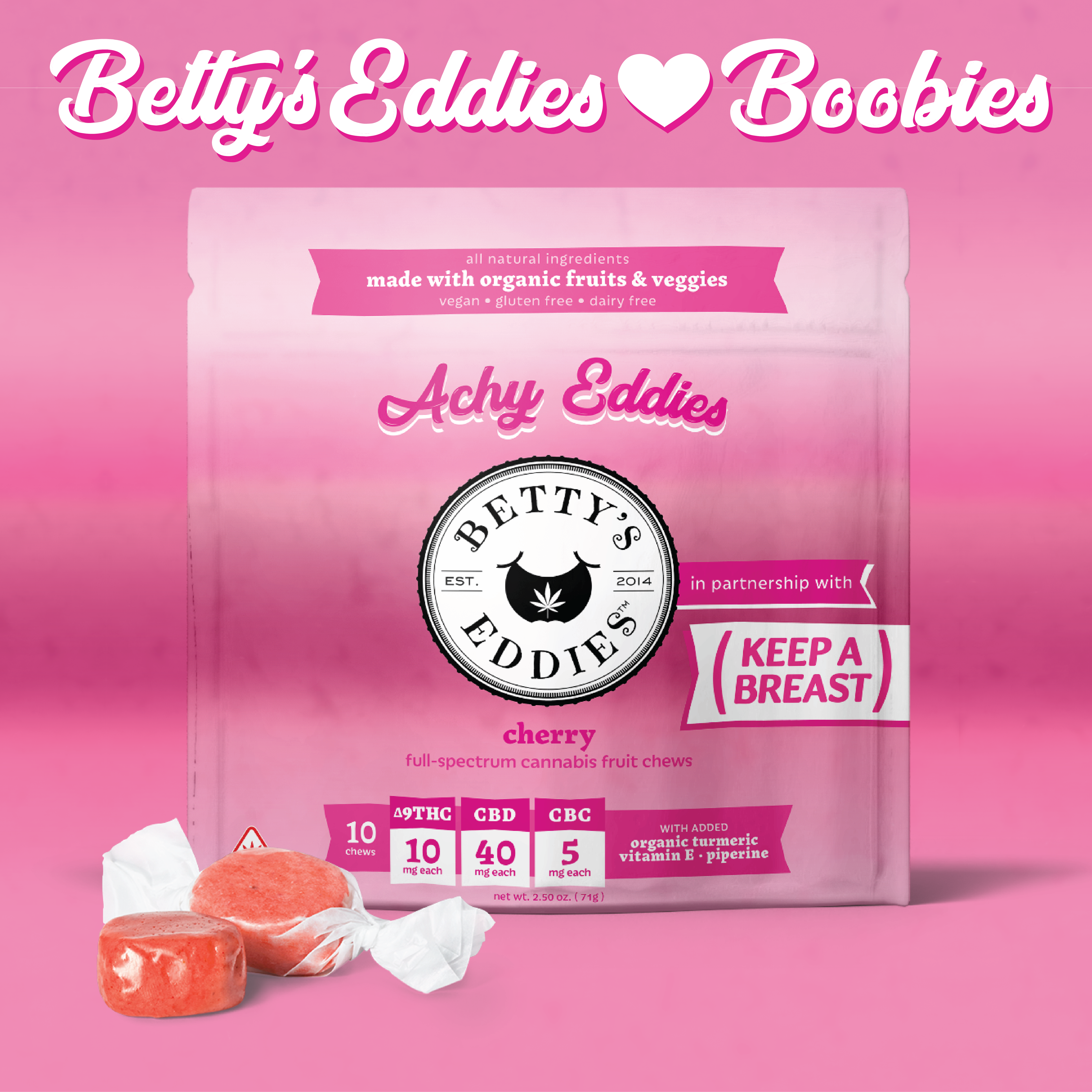 Photograph of product: Cherry | TH-oui:CBD:CBC | 10 x 10mg