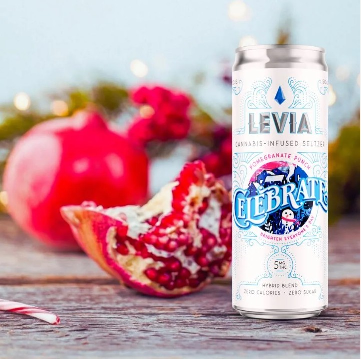 Photograph of product: Pomegranate Punch Celebrate Seltzer | 5mg - LEVIA