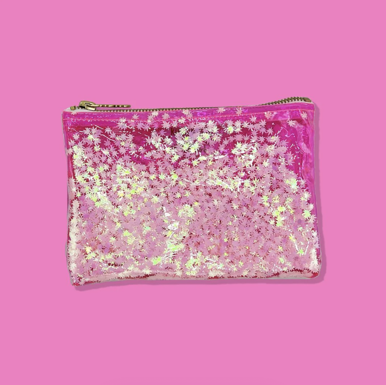 Photograph of product: KushKards - Pink Oui'd Confetti Midi Clutch