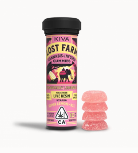 Photograph of product: Lost Farms | Live Resin Gummies | Papaya Peach Hindu Kush | 100mg