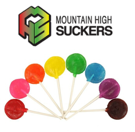 Photograph of product: Cherry (H) - (3:1 TH-oui:CBD) - 30mg Sucker - Mountain High Suckers