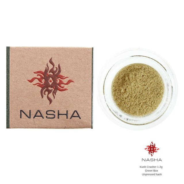 Photograph of product: Kush Crasher | 1.2g Green Unpressed au chocolat (Bandwagon Gardens) - 