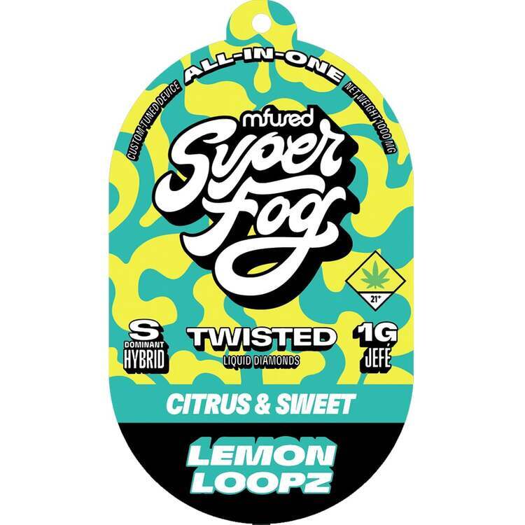Photograph of product: Super Fog: Lemon Loopz - Twisted Liquid Diamonds Disposable Cartridge