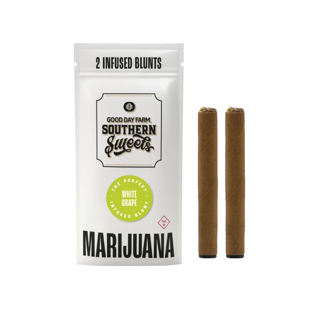 Photograph of product: GDF: Infused Blunt Pack | White Grape x Funky Kitty | Southern Sweets ea | 2pk