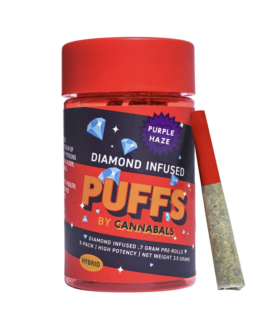 Photograph of Product: Cannabals | Purple Haze | Diamond Infused | 3.5g | 7 Pack