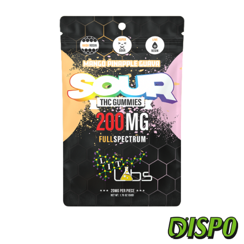 Photograph of product: Lit Labs - Pineapple Mango Guava Sour 200mg Gummies