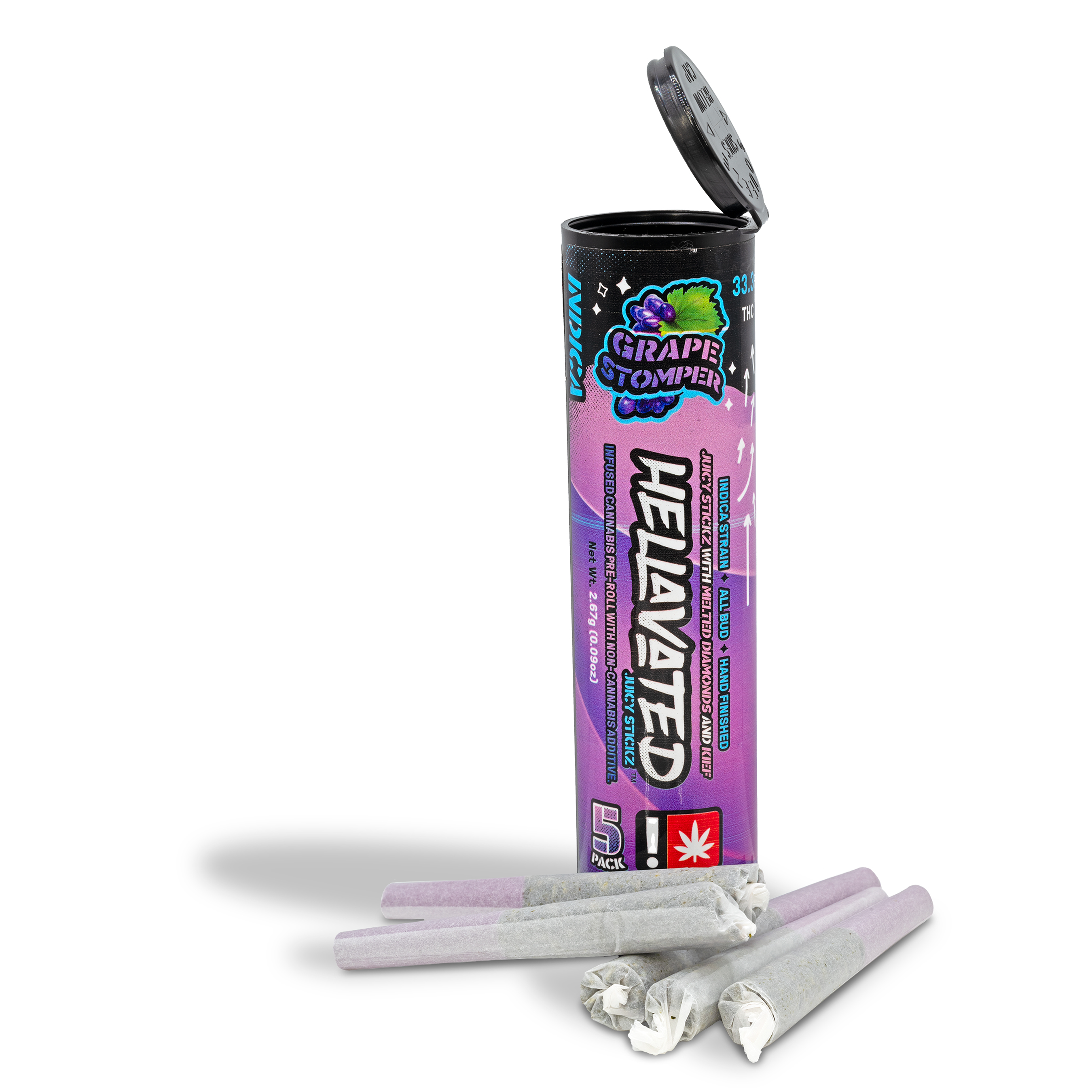 Photograph of product: Hellavated - Grape Stomper Infused Preroll 5PK