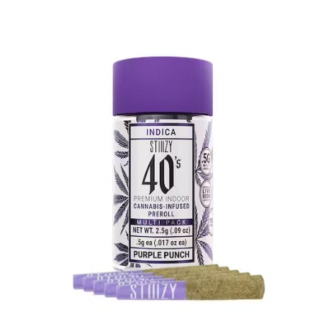 Photograph of product: PURPLE PUNCH 0.5G INFUSED PREROLL 5PK