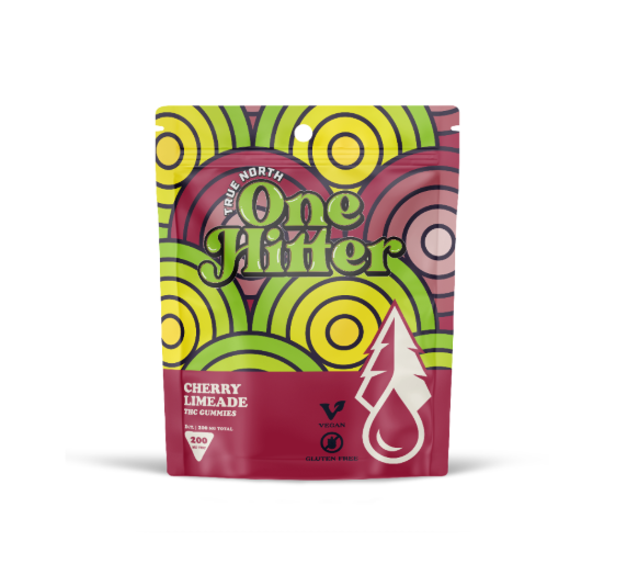 Photograph of product: CHERRY LIMEADE | ONE HITTER VEGAN GUMMY | 200MG