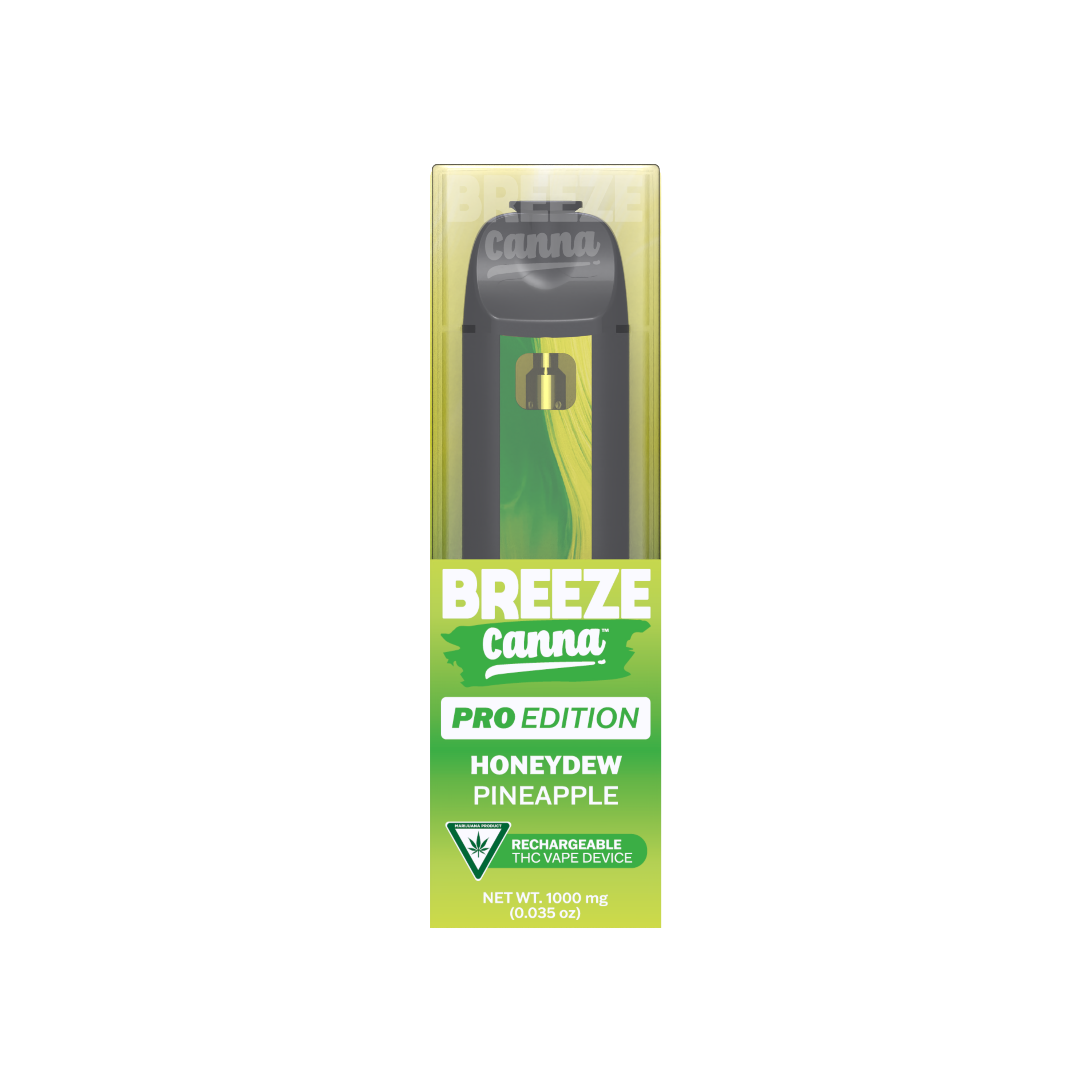 Photograph of product: BREEZE PRO | Vape Cartridge | Disposable | Honeydew Pineapple