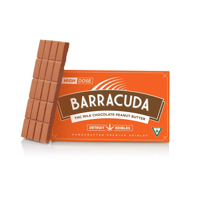 Photograph of product: Milk Chocolate Peanut Butter Barracuda Bar, 200mg