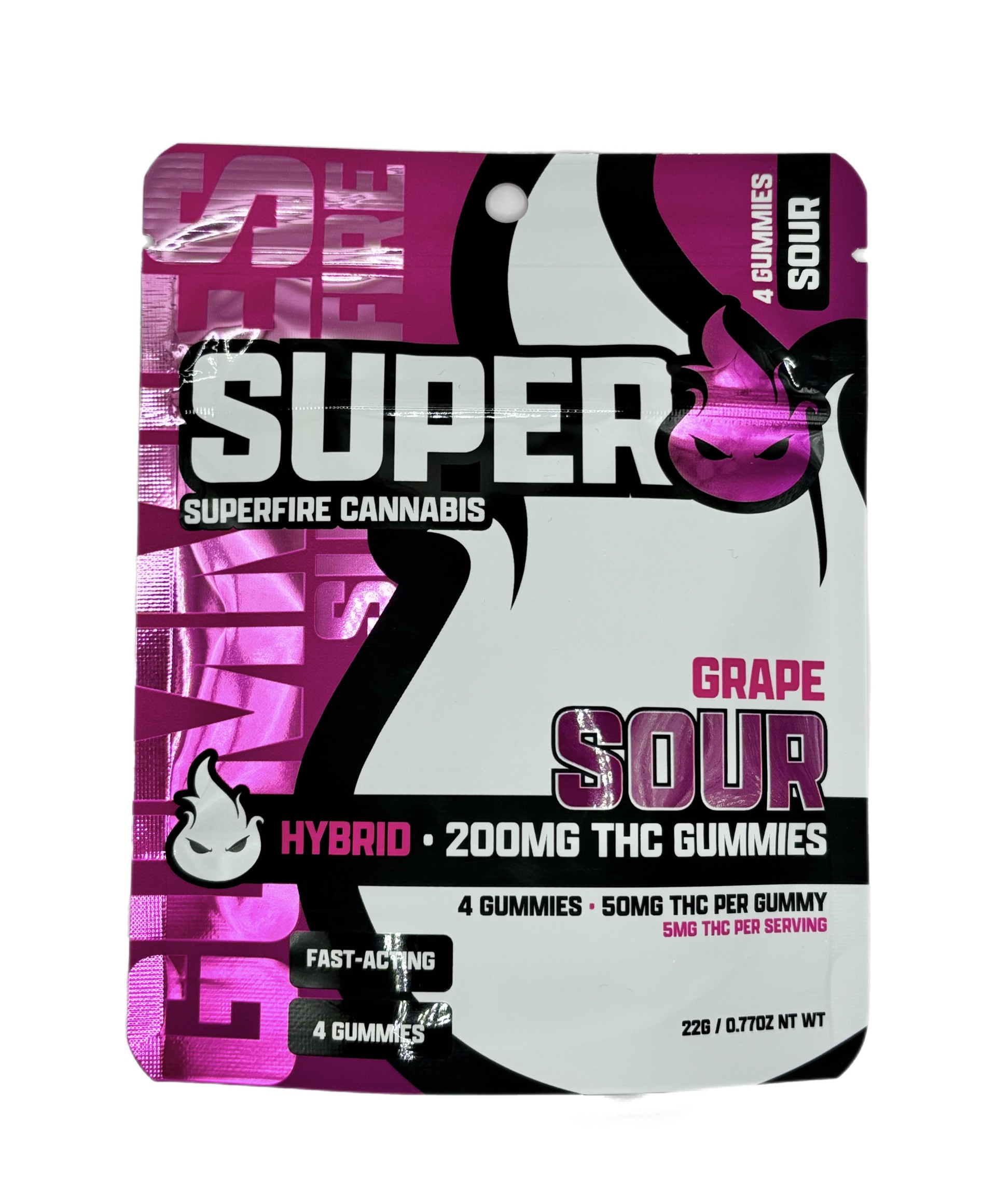 Photograph of product: SUPERFIRE | SOUR GRAPE | GUMMIES | 200MG
