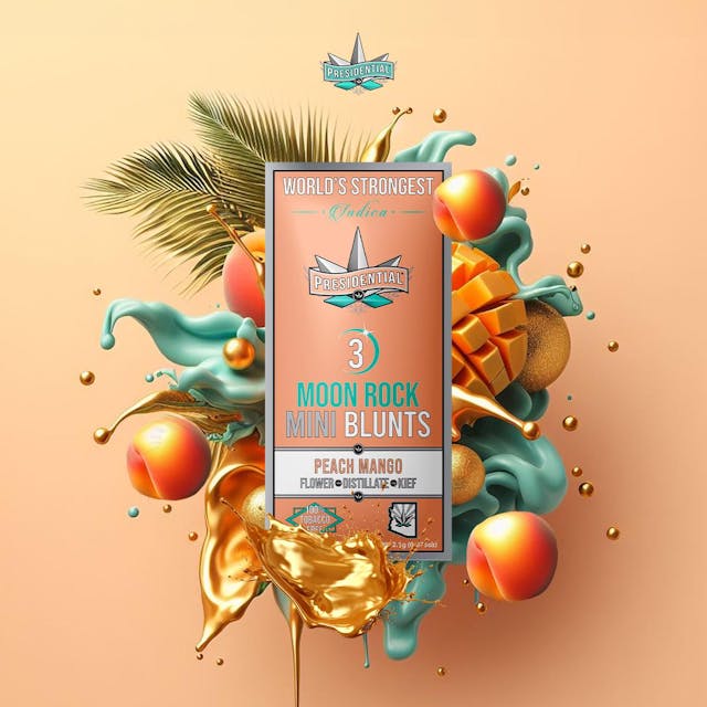Photograph of product: Peach Mango Mini Moonrock Blunts 3ct - Sales Floor