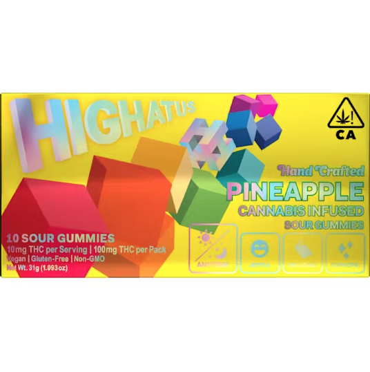 Photograph of product: Highatus Sour Gummies Pineapple
